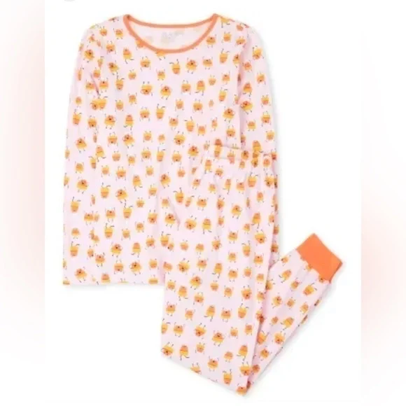 WOMENS Mommy And Me Halloween Candycorn Matching Cotton Pajamas - Cameo XS - Picture 1 of 6
